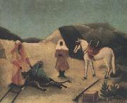 Henri Rousseau The Tiger Hunt France oil painting artist